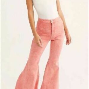 Free People Flare Jeans Prairie Pink Just Float On